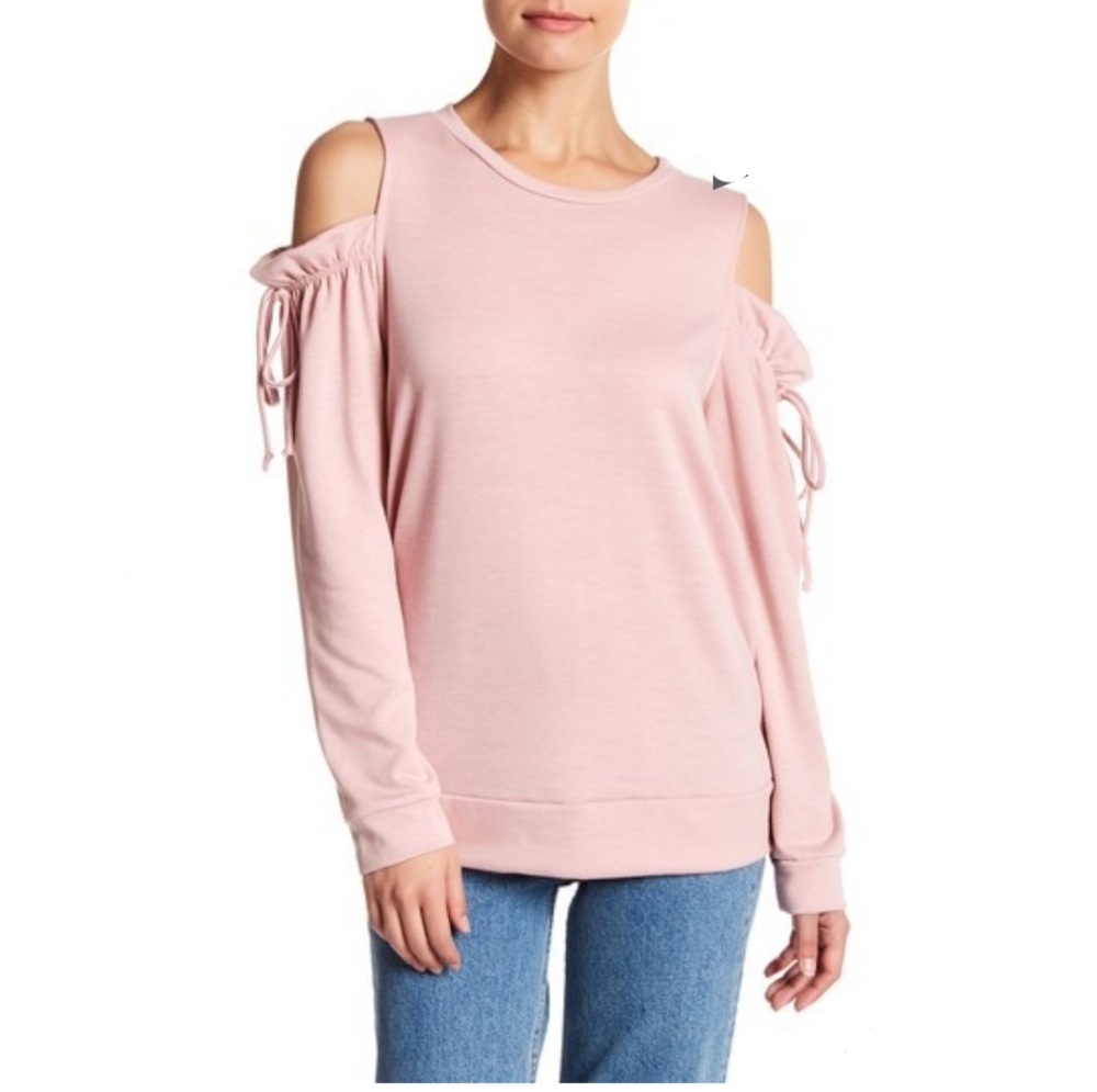 New Nordstrom Emelia Blush Pullover Off Shoulder T